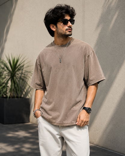 Premium Washed Oversized T-Shirt for Men | Relaxed Fit Streetwear