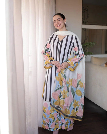 Digital Printed Doria Lawn Suit – Premium Summer Ready Stitched Dress for Women (Flyper Style)
