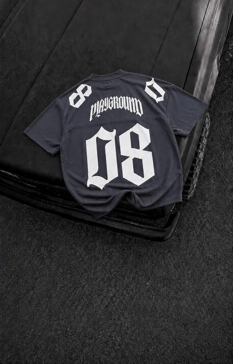 Men's Black 08 Graphic Jersey T-Shirt – Oversized Streetwear