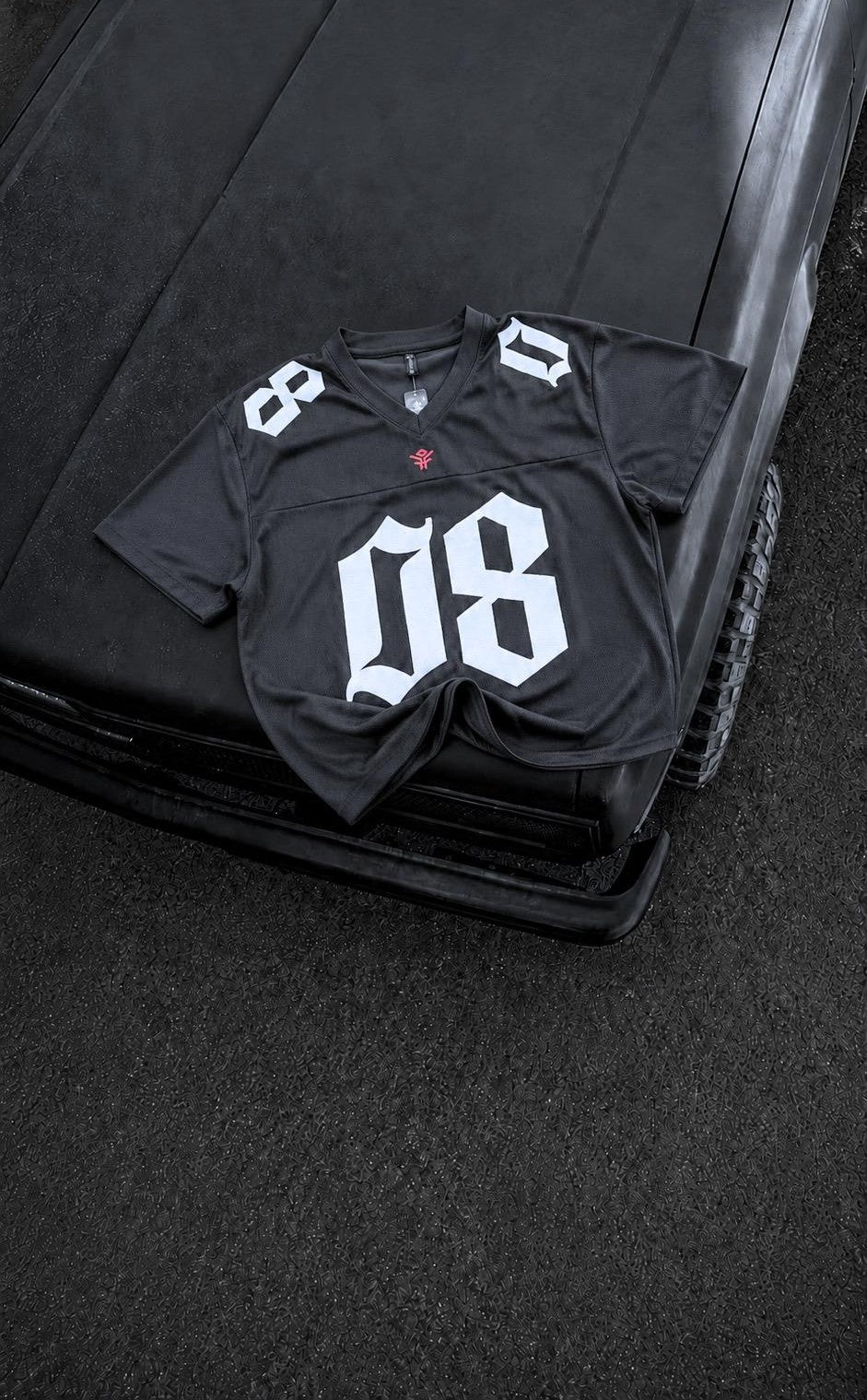 Men's Black 08 Graphic Jersey T-Shirt – Oversized Streetwear